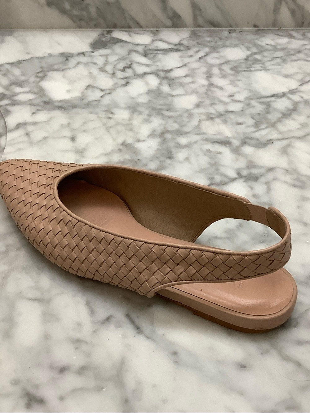EVERLANE Woven Pointed Slingback Flats in Nude - Picture 6 of 8